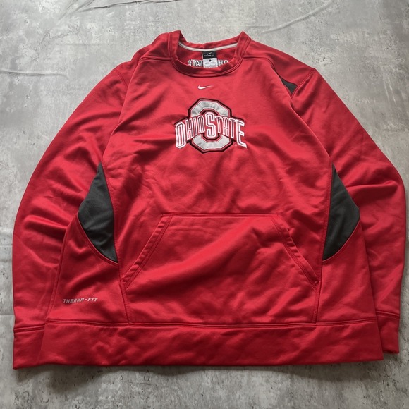 Nike Other - The Ohio State Buckeyes Nike Therma-Fit Mens L Red Fleece Pullover Sweatshirt